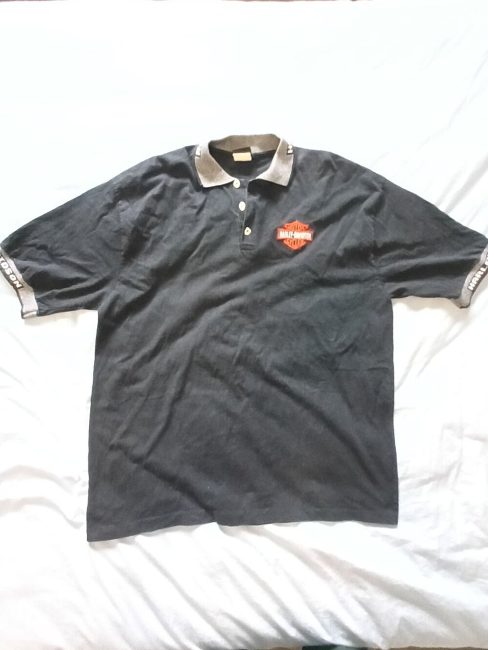 Vintage 90's Harley Davidson Black Polo XXL